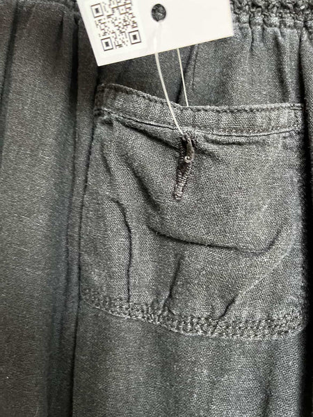 Y2K Boho Fairy Grunge Black Soft Linen Pants β Flowy & Stretchy - Size M