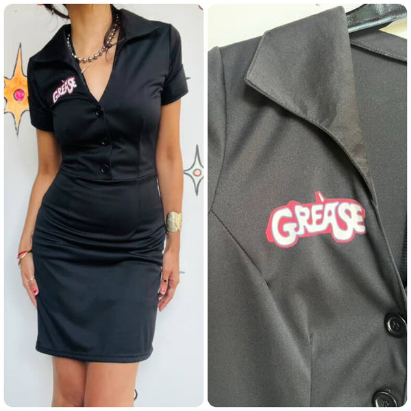 Grease Pink Ladies Rizzo Black Dress β Retro Halloween Costume β Size M/L
