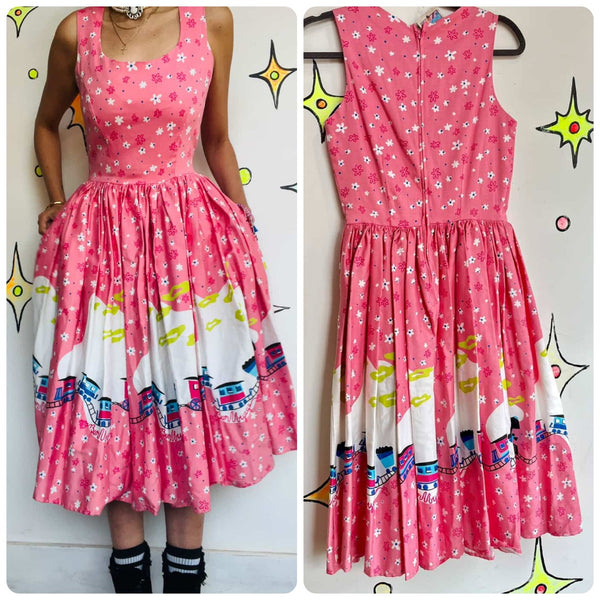 NWT Pinup Couture Mary Blair Pink Fit & Flare 50s Style Dress - Size S
