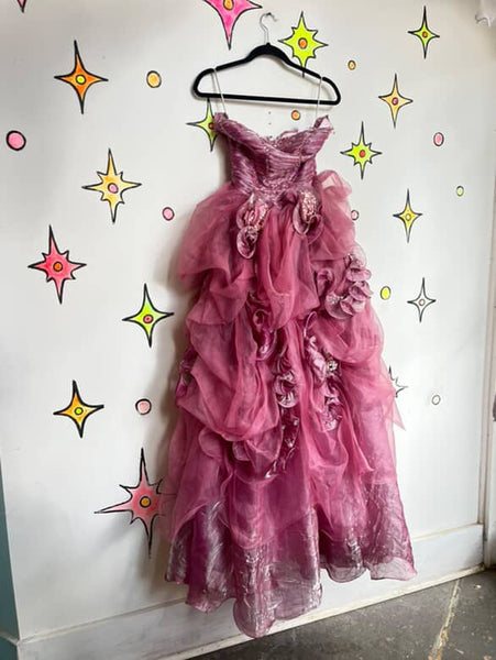 Pink Fairy Princess Ball Gown Dress - Y2K Formal Prom Dress - Small/XS