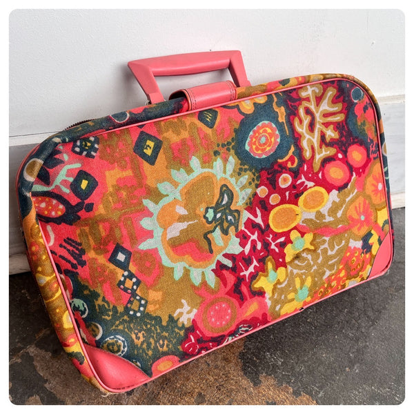 Vintage 1960's 60s | Pink Mod Groovy Psychedelic Travel Case Suitcase