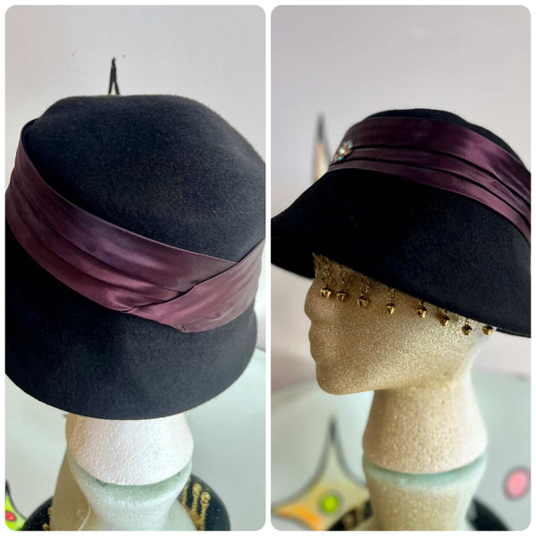 Vintage 1940s Era Cloche Hat - Classic Mid-Century Style