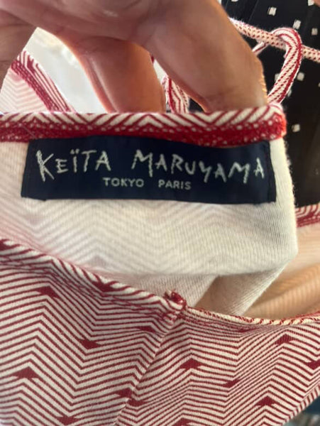 Keita Maruyama Tokyo Red Ditsy Heart Print Cami Halter Top Fairy Grunge - S / M