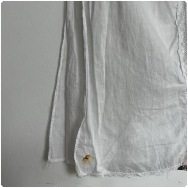 Antique Victorian White Lace Babydoll Accessory Ruffle Mock Blouse Rococo