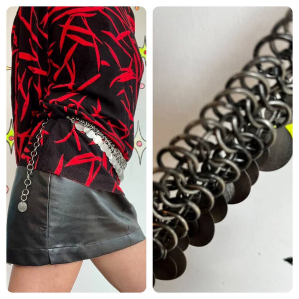 Silver Coin Chainmail Gypsy Boho Medieval Fairy Grunge Witch Goddess Belt