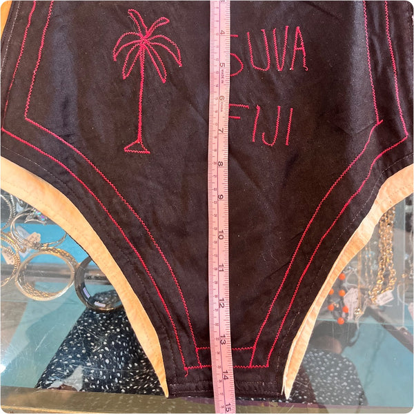 Rare 1940s | WWII Novelty Panties Lace Up Knickers | Suva Fiji | Embroidered