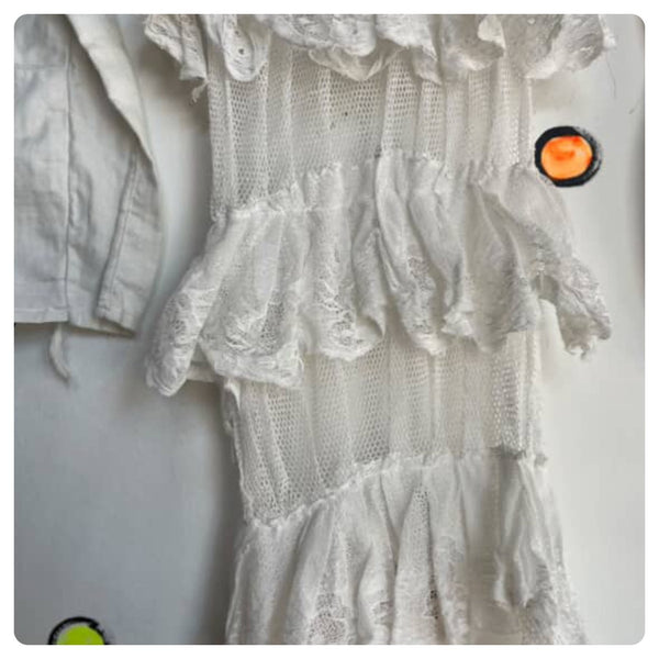 Handmade White Antique Lace Cravat – Steampunk Rococo Pirate Fairy Grunge