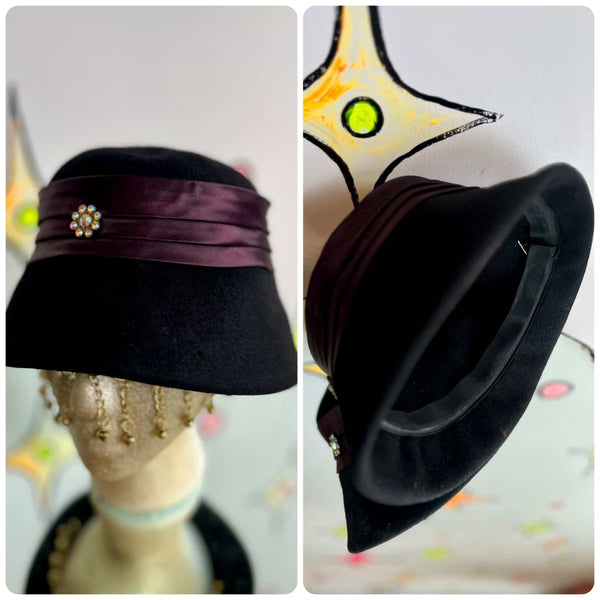 Vintage 1940s Era Cloche Hat - Classic Mid-Century Style