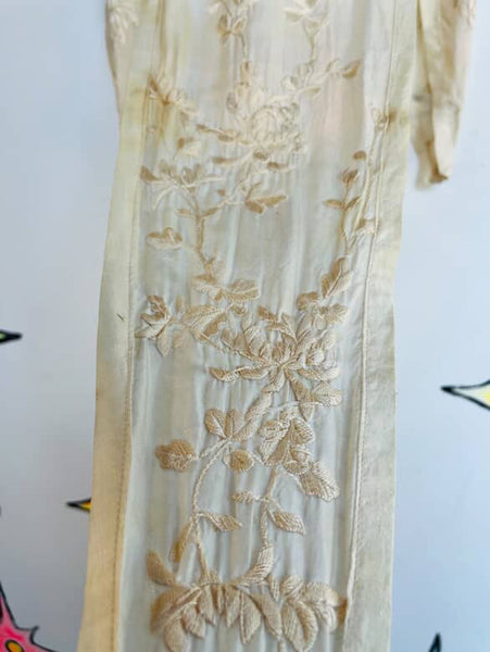 Antique Silk Waist Adornment Apron Underpinnings Lingerie | Rococo Edwardian XS