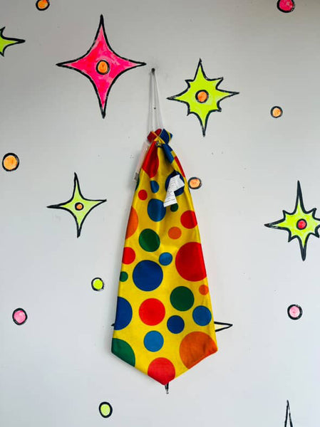Clown Bozo Circus Halloween Costume Playsuit ā Clowncore Party Outfit w Tie ā L