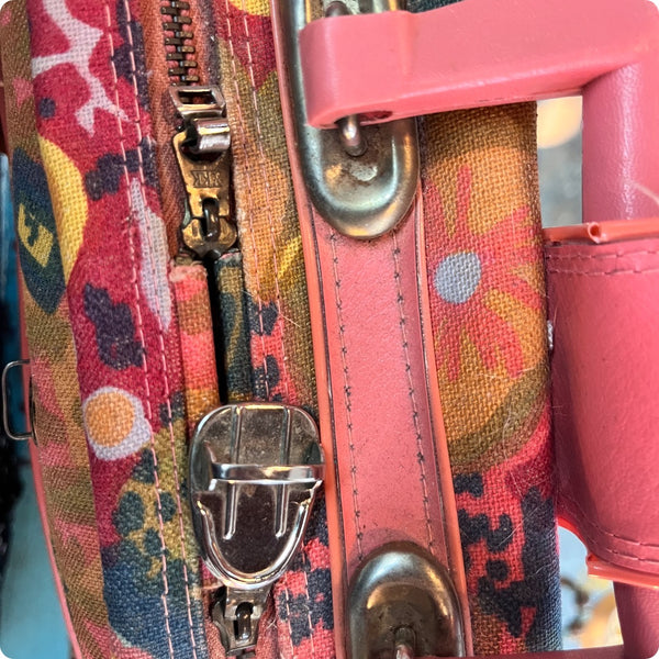 Vintage 1960's 60s | Pink Mod Groovy Psychedelic Travel Case Suitcase