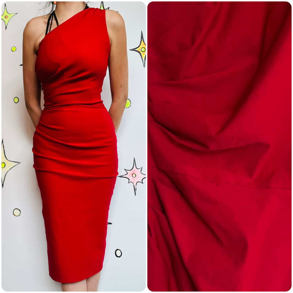 Retro 50s Repro Cherry Red Wiggle Dress – Pin-Up Glam by Stop Staring! – Small
