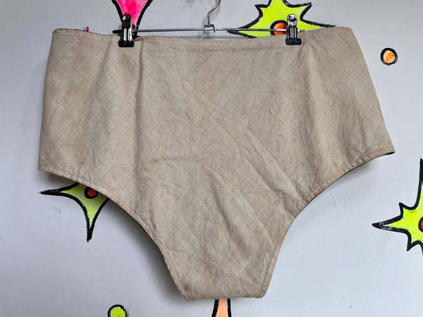 Rare 1940s | WWII Novelty Panties Lace Up Knickers | Suva Fiji | Embroidered