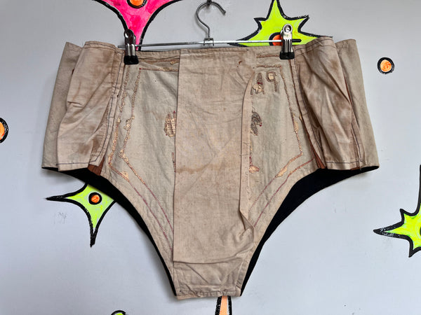 Rare 1940s | WWII Novelty Panties Lace Up Knickers | Suva Fiji | Embroidered