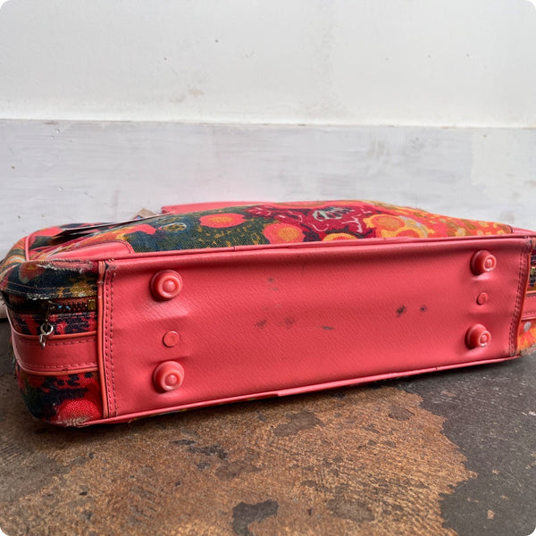 Vintage 1960's 60s | Pink Mod Groovy Psychedelic Travel Case Suitcase