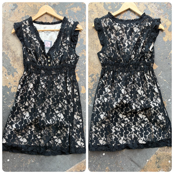 Black Lace Babydoll | 90s Y2K Whimsy Goth Coquette Fairy Grunge Dress | M