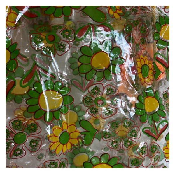 Vintage 1960's 60s | Mod Boho Hippie Clear Flower Power Vinyl Plastic Tote Bag