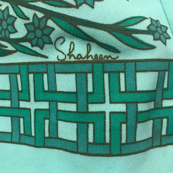 Vintage 1970s Alfred Shaheen MOD Groovy Psychedelic Art Maxi Dress Pantsuit 10 M