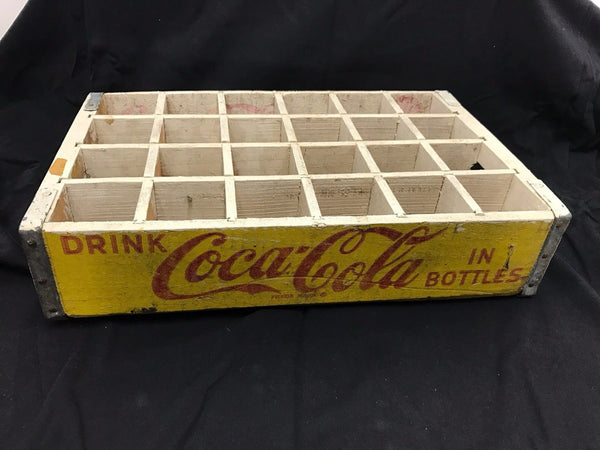 Vintage 1960s Coca Cola Wooden Crate Box 24 Bottle Carrier
