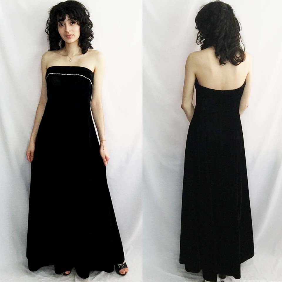 Vintage 90s | Black Velvet Jessica McClintock Gunne Sax Maxi Gown Dres Fashion Time Machine Vintage 90s | Black Velvet Jessica McClintock Gunne Sax Maxi Gown Dres Fashion Time Machine