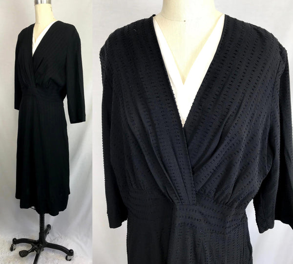 Vintage 1940s 1950s Shirt Dress Late 40's early 50s Pinup Rockabilly Dress L/XL