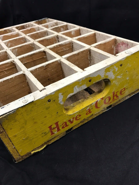 Vintage 1960s Coca Cola Wooden Crate Box 24 Bottle Carrier