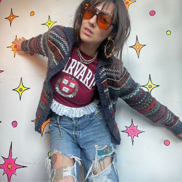 Vintage 90s Chunky Knit Sweater Dressbarn Retro Cozy Grunge Oversized Cardigan M