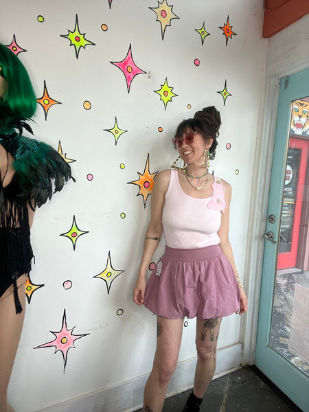 Y2K Pink Lilac Bubble Skirt Sculptural Fairy Grunge Avant Garde Mini M