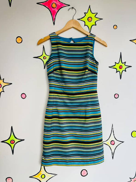 90s Silk Striped Mini Dress – Fairy Grunge Preppy – Laundry by Shelli Segal - 2