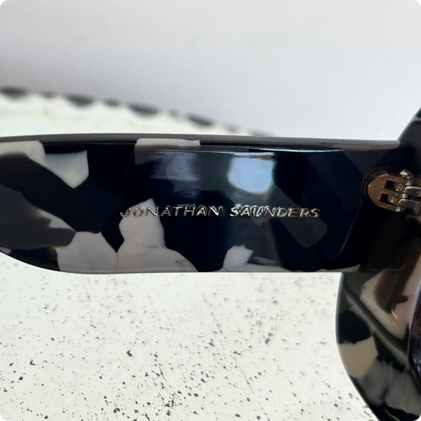 Jonathan Saunders Black White Grey Camouflage Oversized Glasses