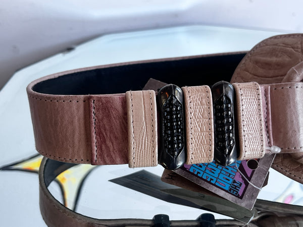 Vintage Wide Western Leather Cinch Belt Statement Belt Glam Grunge Boho 80s
