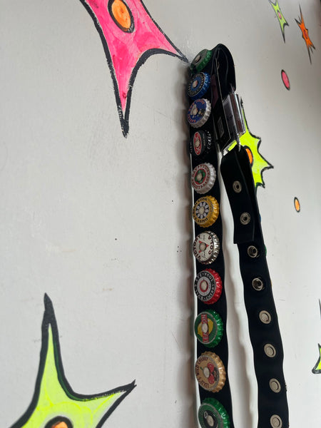 Retro Bottle Cap Belt Cyber Grunge Emo Punk Y2K Recycled Seat Belt Belt