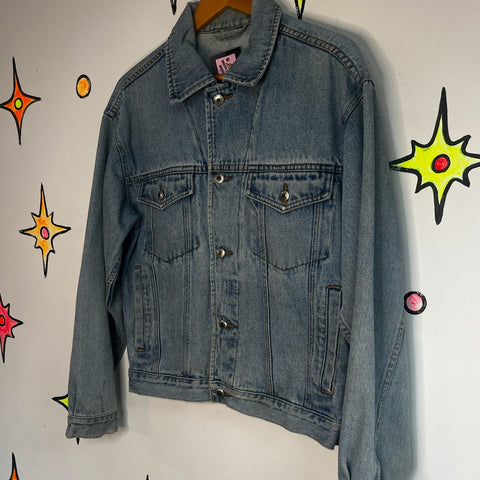 Vintage 90s | Old Navy Classic Grunge Streetwear Worn Denim Jean Jacket | Size S