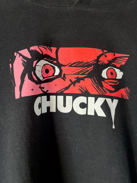 Vintage Y2K Black Mall Goth Chucky Horror Pullover Hoodie – Goth Streetwear – M