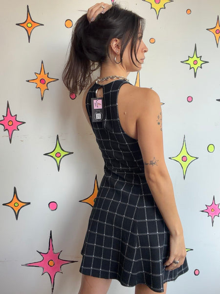 Y2K Abercrombie Black Mini Dress Dark Academia Coquette Preppy Mall Goth XS