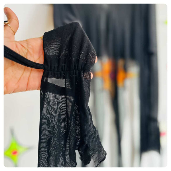 Vintage Y2K Sheer Black Mesh Deconstructed Fairy Goth / Post-Apocalyptic Top