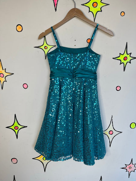 Blue Sequin Party Dress Kawaii Princess Cupcake Fit & Flare Tutu Twirl Dress XS