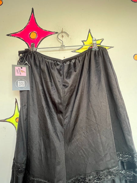 Vintage Black Tap Panties Lace Nylon Bloomers Lingerie Lounge Shorts XL+