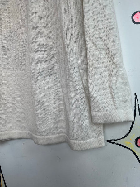 80s Pop Art Sweater Avant Garde Beaded Wearable Art Ramie Cotton Knit S
