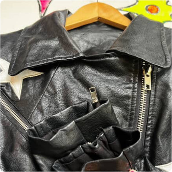 Y2K | Vegan Black Faux Leather Jacket Indie Sleaze Fairy Grunge Glam Rock | M