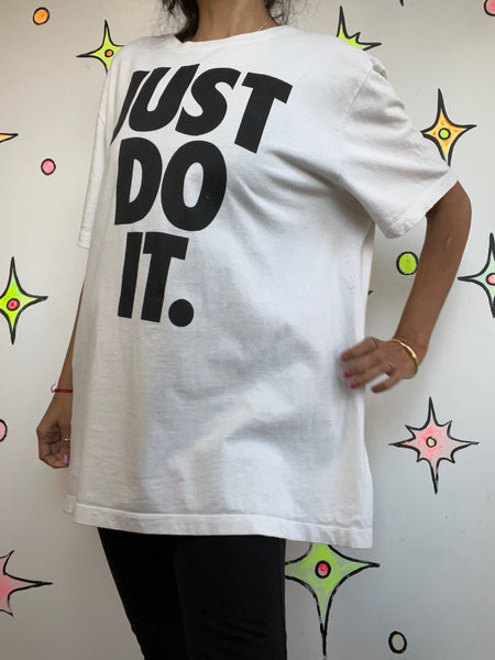 Iconic 90s Nike Just Do It Vintage Tee | White Streetwear Unisex T Shirt | Size XL