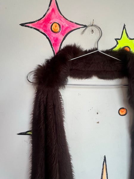 Vintage Old Hollywood Glam Vegan Fur Stole Scarf Old Money Mob Wife Scarf Wrap