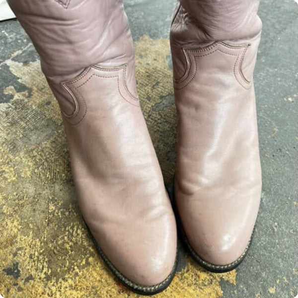 Vintage Justin Boots | Pink Leather Boots Western Cowboy Cowgirl | 6.5 B
