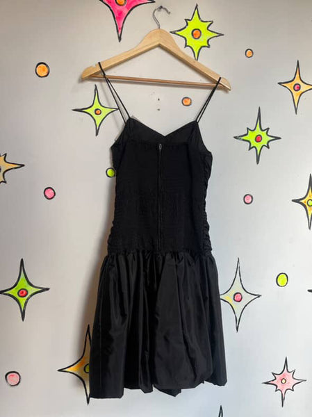 Vintage 80s Little Black Dress - Poofy Formal Party Prom - Small