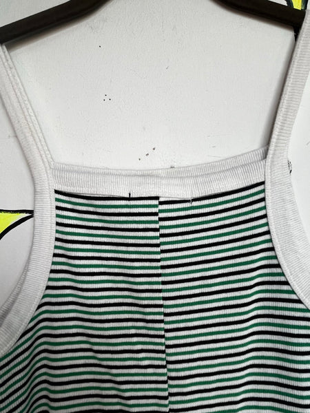 Vintage Striped Mini Dress Forever 21 Fitted Cotton Dress 90s Grunge Casual S