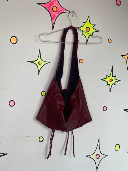 Red Vegan Leather Corset Top Lace Up Siren Y2K Indie Sleaze Western Mall Goth SM