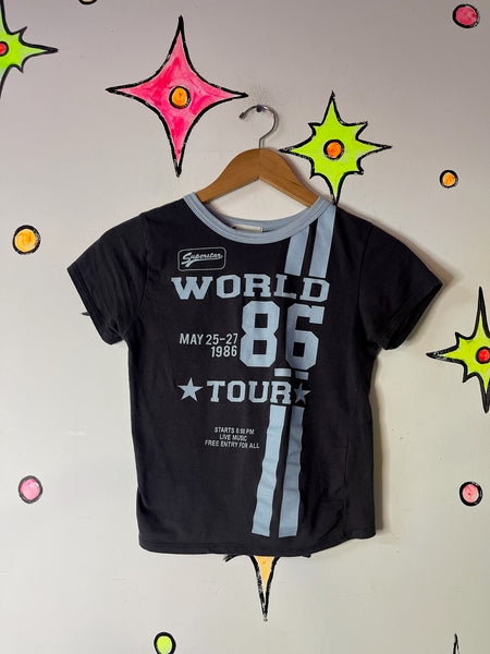 Vintage Y2K Fairy Grunge Glam Moto Racing Baby Tee - Superstar Band T Shirt - S