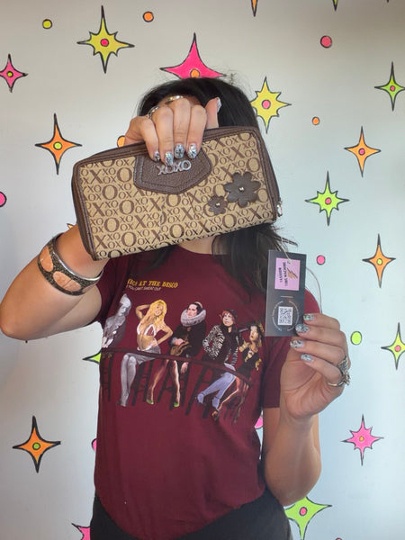 Y2K XOXO Monogram Logo Wallet Vintage Zip Around McBling Designer Style Clutch