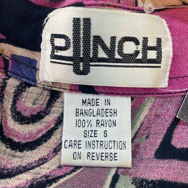 Vintage 90s Abstract Wearable Art Purple Grunge Retro Blouse - Small