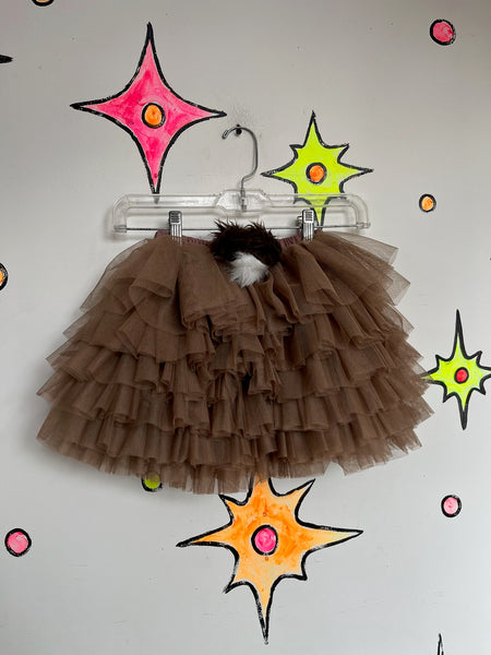 Y2K Fluffy Tulle Petticoat Tutu Skirt Balletcore Fairy Grunge Animal Cosplay XS